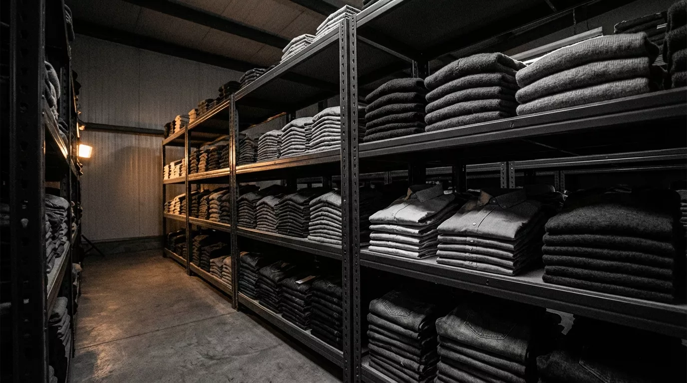 Stosy odzieży hurtowej — ile kg na start